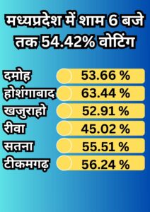 Rewa Lok Sabha Election Update : जानिए MP में वोटिंग परसेंटेज 