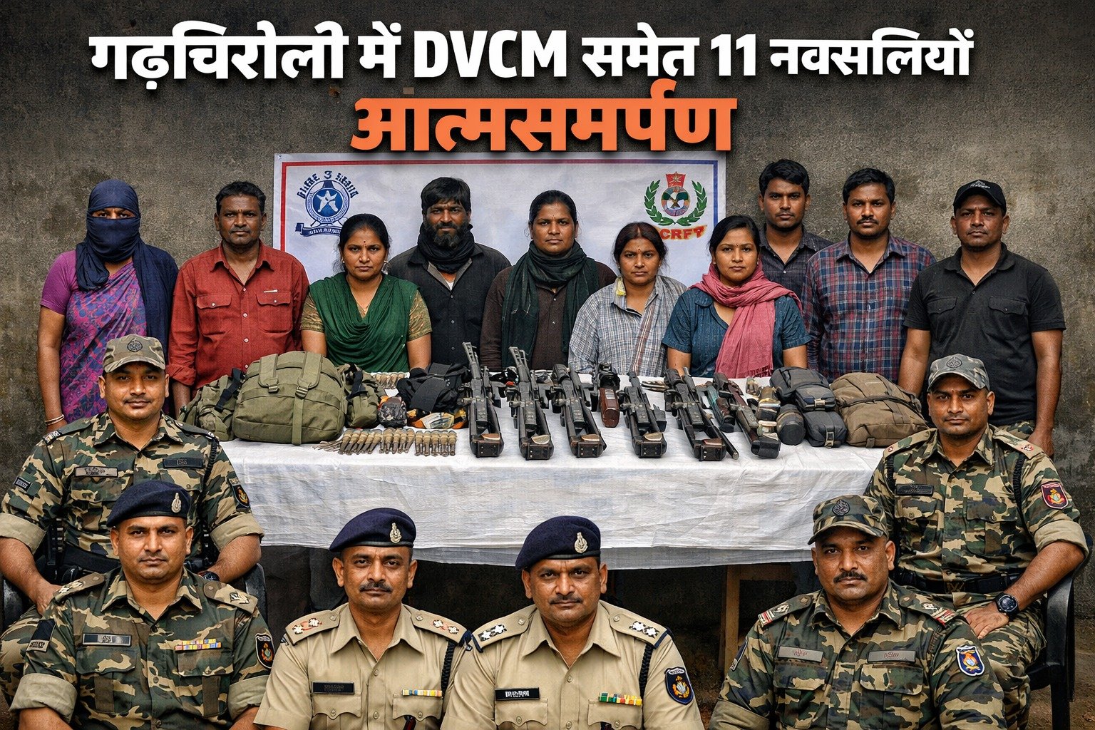 CG News: गढ़चिरौली में DVCM समेत 11 नक्सलियों का आत्मसमर्पण, 68 लाख के इनामी माओवादियों ने डाले हथियार