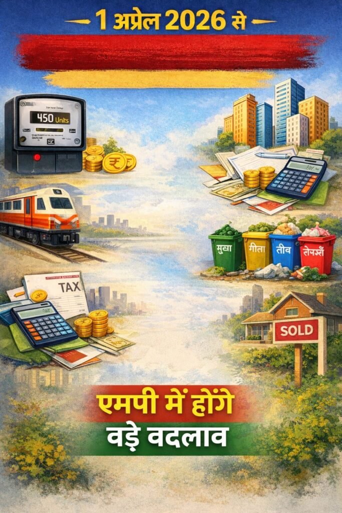 MP News: एमपी में 1 अप्रैल 2026 से आम जनता पर पड़ेगा बड़ा आर्थिक असर, बिजली, प्रॉपर्टी और कचरा प्रबंधन में बड़े बदलाव