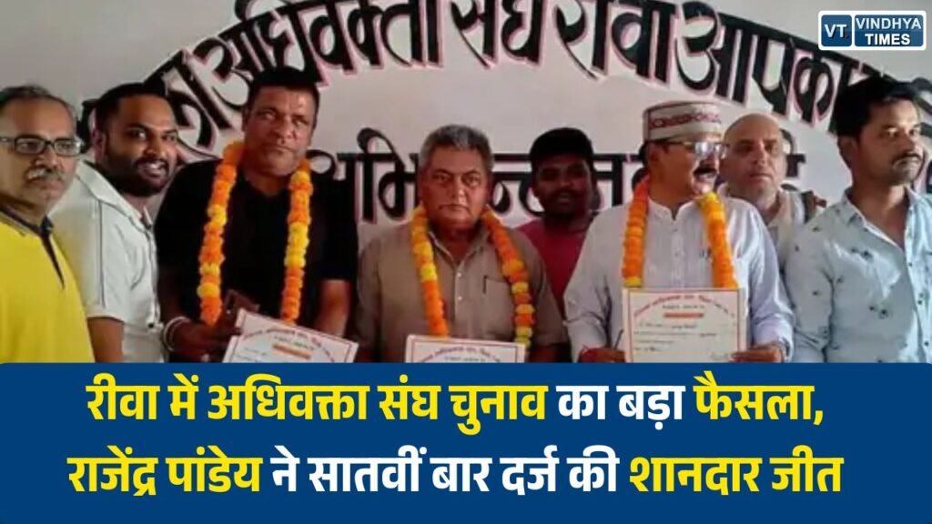 Rewa News: रीवा में अधिवक्ता संघ चुनाव का बड़ा फैसला, राजेंद्र पांडेय ने सातवीं बार दर्ज की शानदार जीत