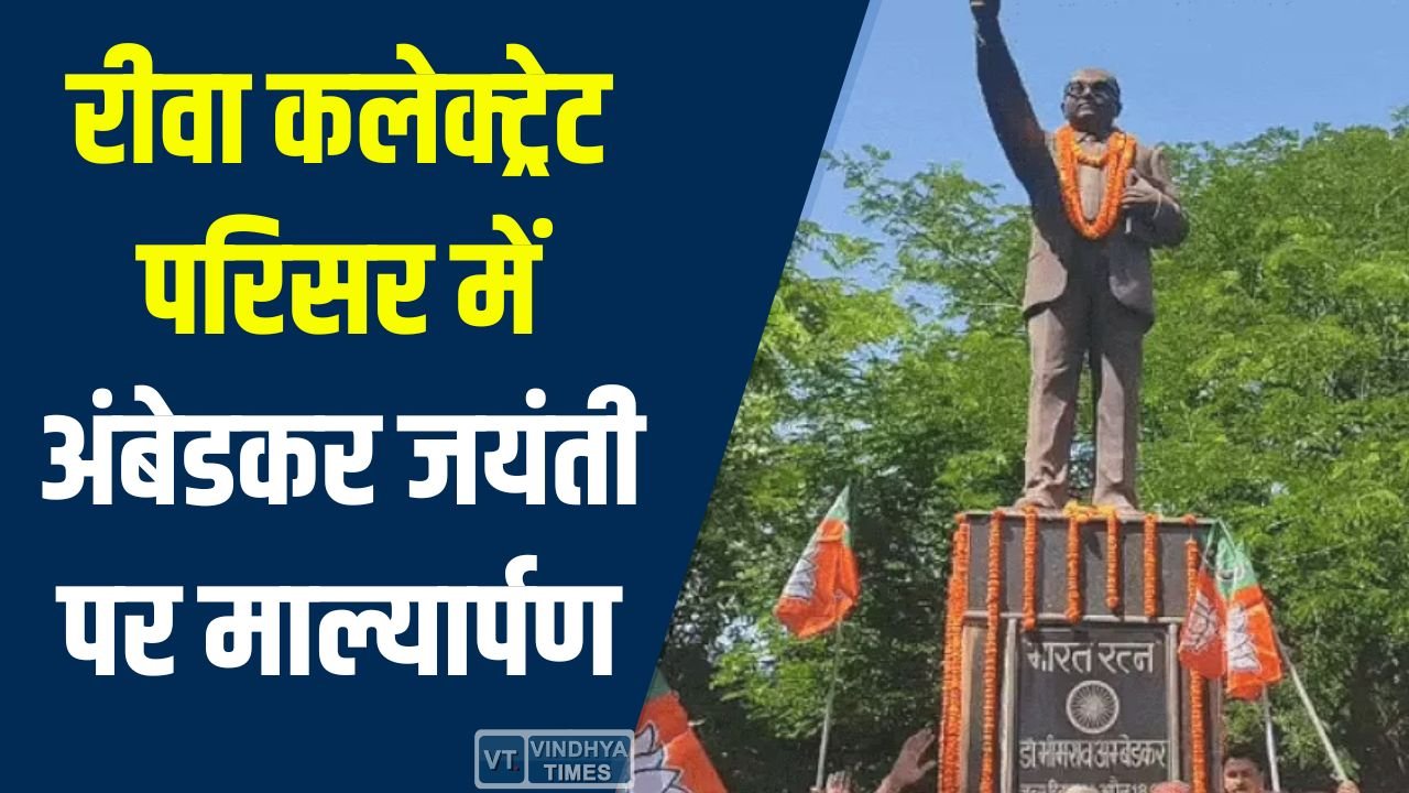 Rewa News: रीवा कलेक्ट्रेट परिसर में अंबेडकर जयंती पर माल्यार्पण, सांसद जनार्दन मिश्रा सहित नेताओं ने दी श्रद्धांजलि