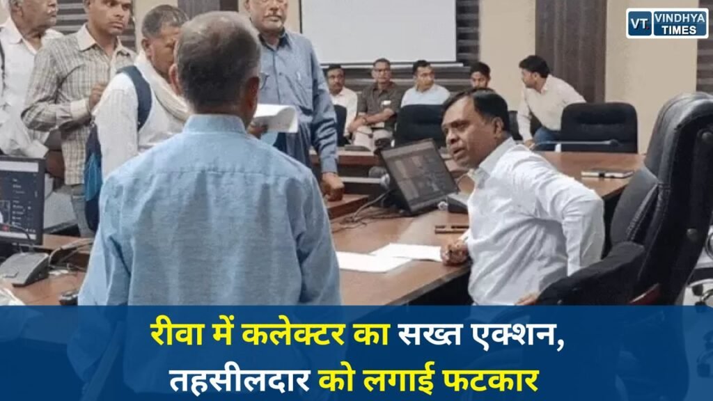 Rewa News: जनसुनवाई में लापरवाही पर कलेक्टर भड़के, बोले -“काहे के तहसीलदार हो आप?”