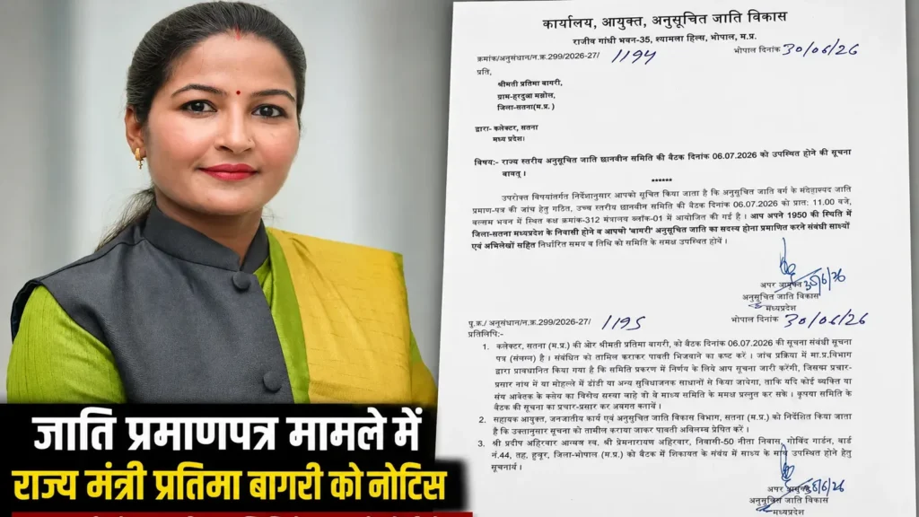 MP News: मामले में नोटिस, 6 जुलाई को समिति के सामने पेश होने के निर्देश