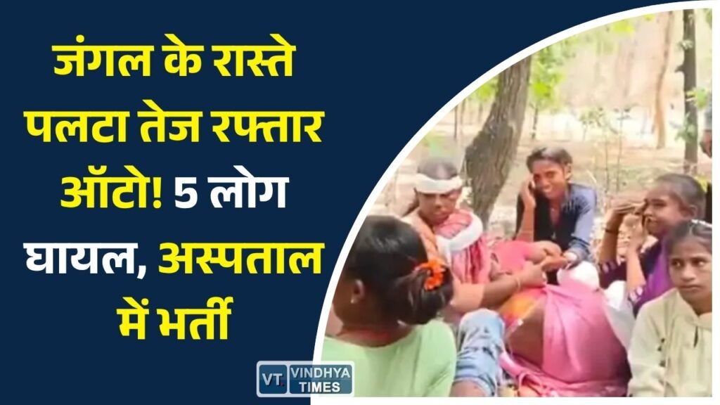 Sidhi News: सीधी में बड़ा सड़क हादसा: जंगल मार्ग पर अनियंत्रित होकर पलटा ऑटो, पांच यात्री घायल