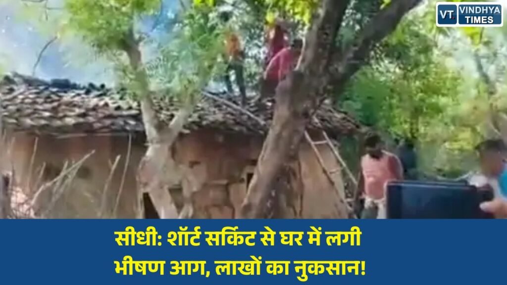 Sidhi News: सीधी में बिजली के शॉर्ट सर्किट से घर में लगी आग, परिवार का आशियाना और सामान जलकर राख