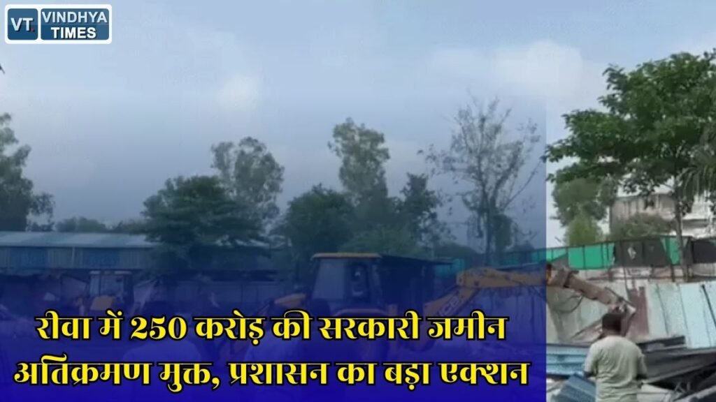 Rewa News: रीवा में सरकारी जमीन पर चला बुलडोजर, 250 करोड़ की भूमि से हटाया गया अवैध कब्जा