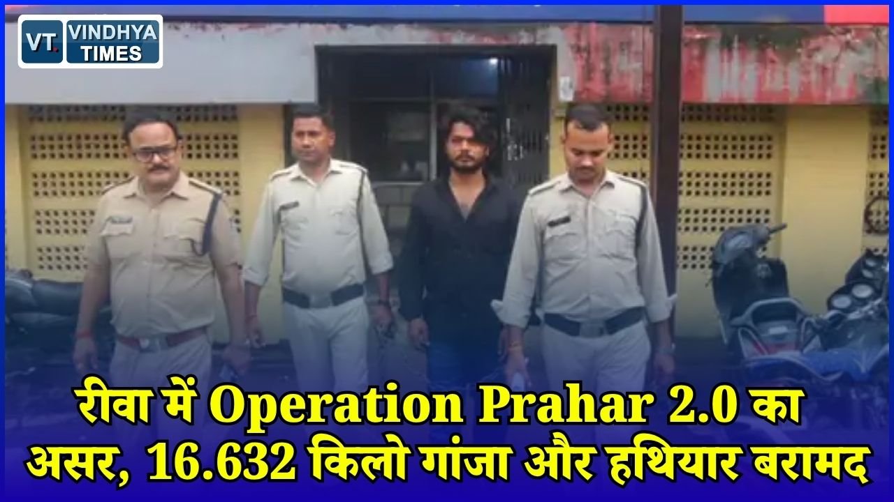 Rewa News: रीवा में नशे के खिलाफ बड़ी कार्रवाई, 16 किलो गांजा और पिस्टल के साथ आरोपी गिरफ्तार