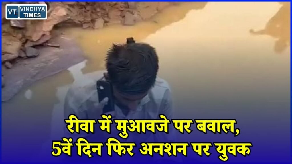 Rewa News: हाईटेंशन लाइन के मुआवजे को लेकर रीवा में फिर विवाद, अनशन पर बैठा युवक
