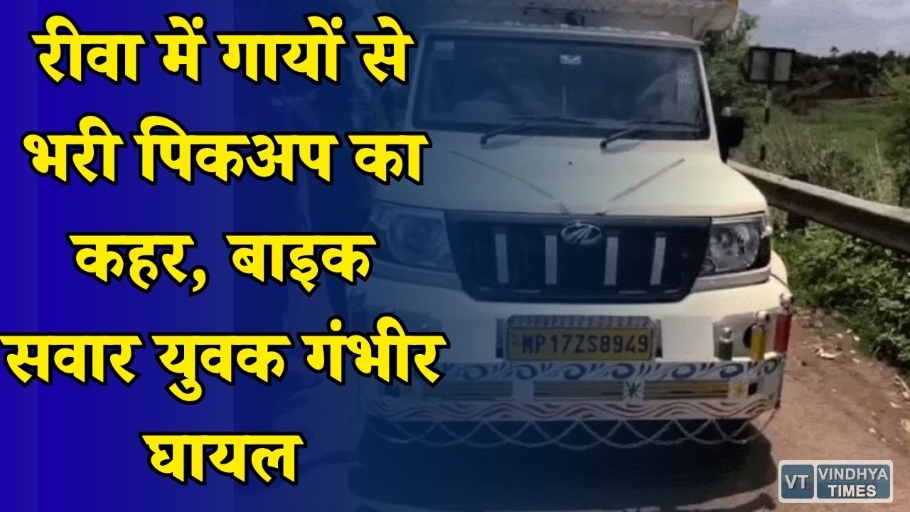 Rewa News: रीवा के केउटी चौराहे पर हादसा, पिकअप की टक्कर से बाइक सवार घायल, चालक पुलिस हिरासत में