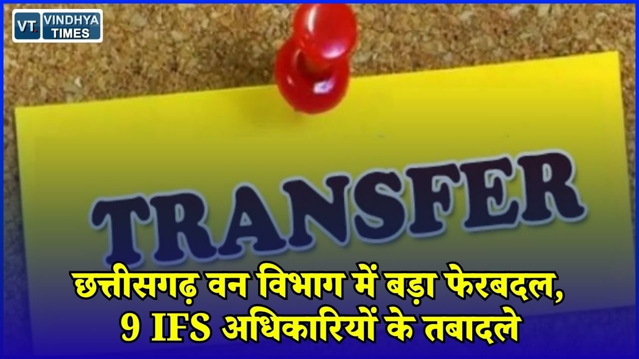 CG News: वन विभाग में 9 IFS अधिकारियों का ट्रांसफर, देखिए किसे मिली कौन सी जिम्मेदारी