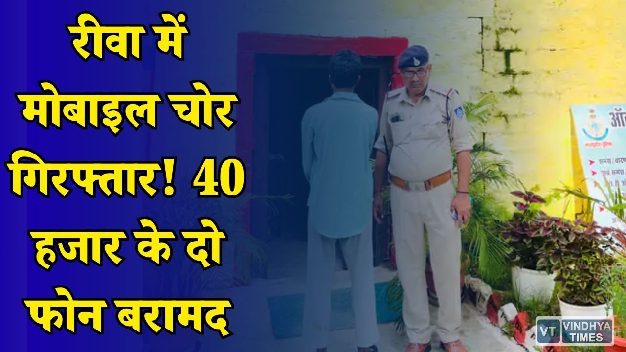 Rewa News: रीवा में मोबाइल चोरी का खुलासा, दो वारदातों का आरोपी गिरफ्तार, 40 हजार रुपए के मोबाइल बरामद