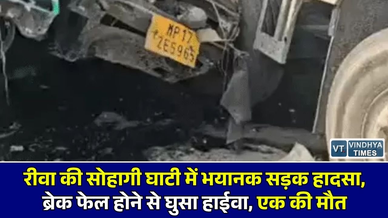 Rewa News: सोहागी घाटी में ब्रेक फेल होने से खड़े ट्रक में घुसा तेज रफ्तार हाईवा, चालक की मौके पर मौत