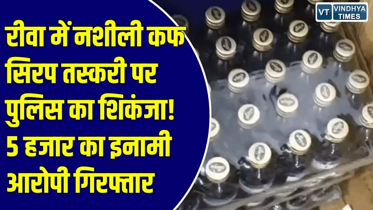 Rewa News: रीवा में नशीली कफ सिरप मामले का फरार इनामी आरोपी गिरफ्तार, कोतवाली पुलिस ने कबाड़ी मोहल्ला क्षेत्र में की घेराबंदी